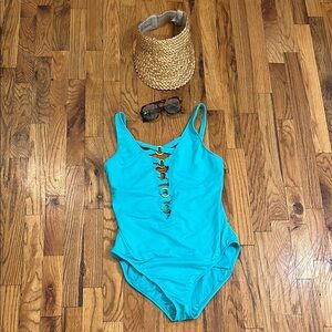 LINI Blue One-Piece Swimsuit with Classic Tank Design